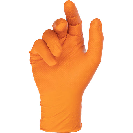 Guanti monouso in nitrile X-Grip arancioni