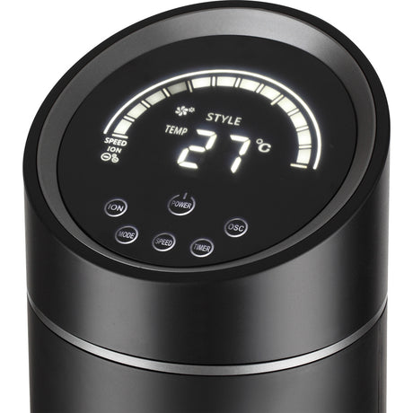 Tower fan with display