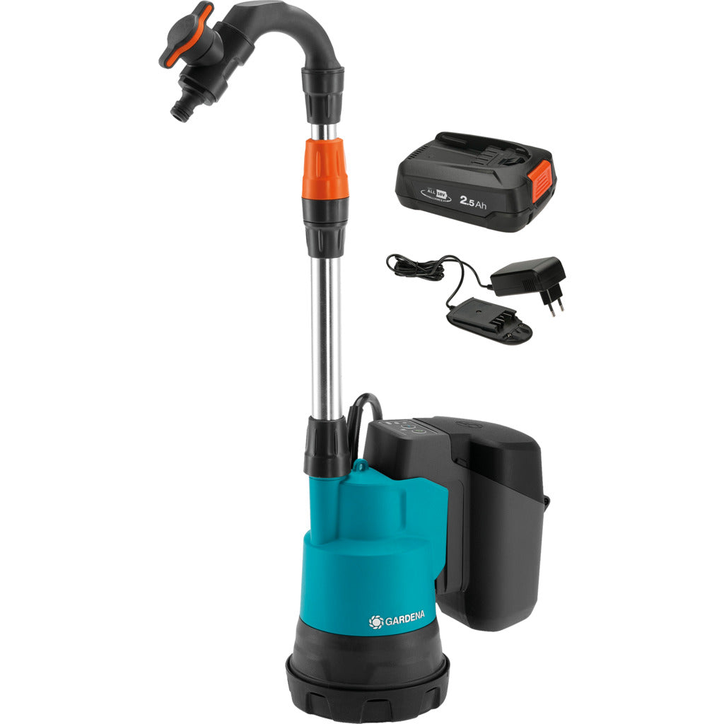 Gardena Akku-Regenfasspumpe 2000/2 18V P4A / Ready-To-Use Set