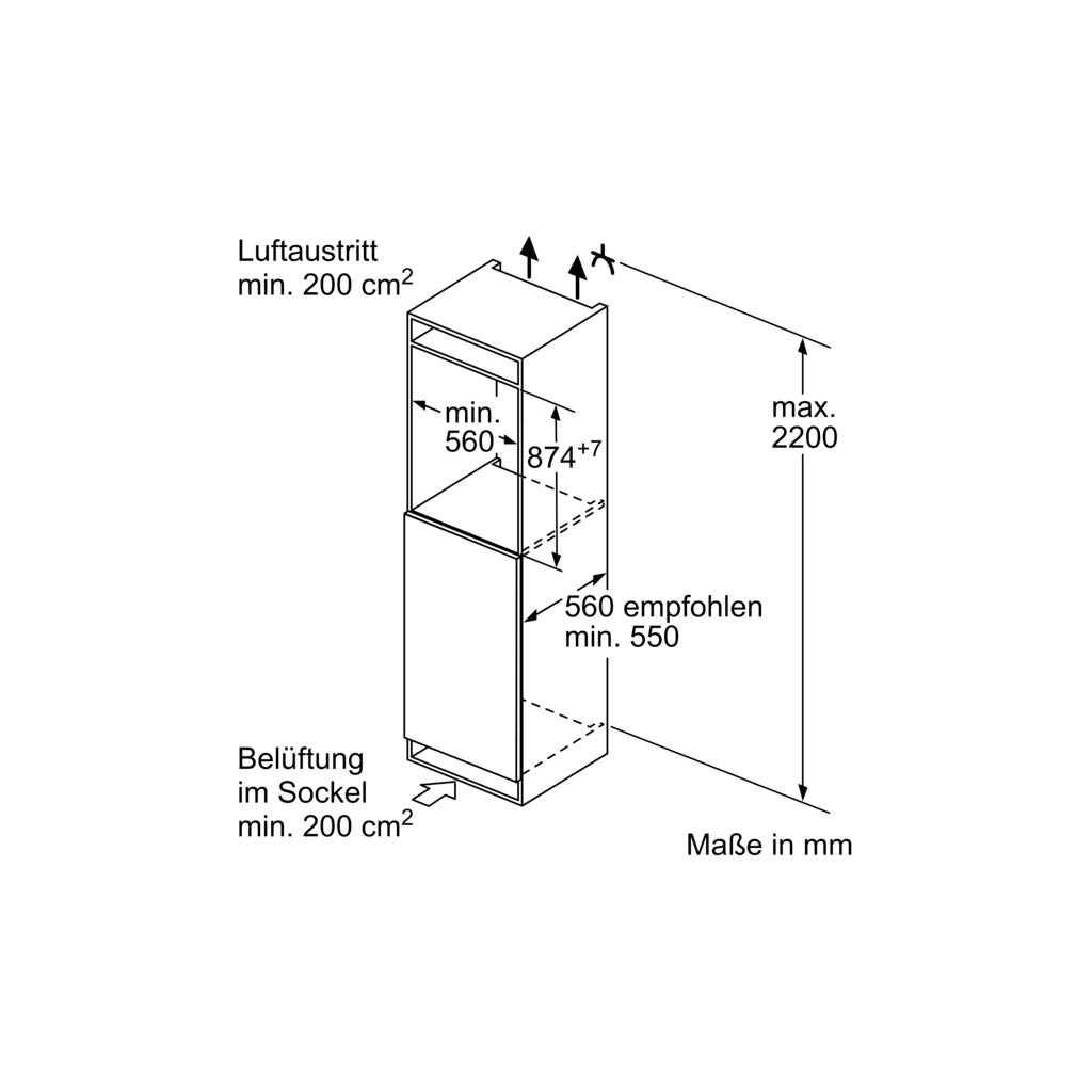 Einbau-Kühlschrank mit Gefrierfach iQ100 KI22L2FE1