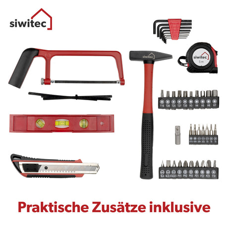 Siwitec Werkzeugkoffer / Werkzeug CRV / befüllt / 95-teilig