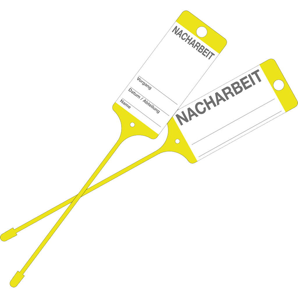 Warenanhänger / gelb, "Nacharbeit"