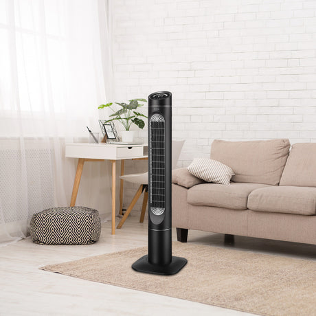 Tower fan with display