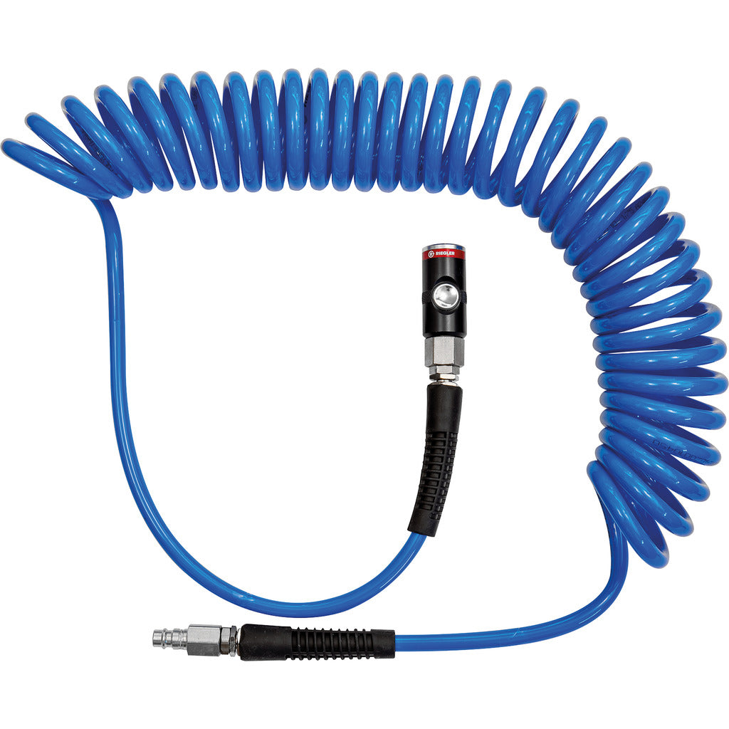 Spiral hose coupling set, plug nipple galvanized steel