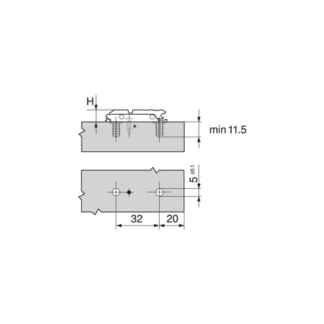 Clip top eccentric mounting plate straight