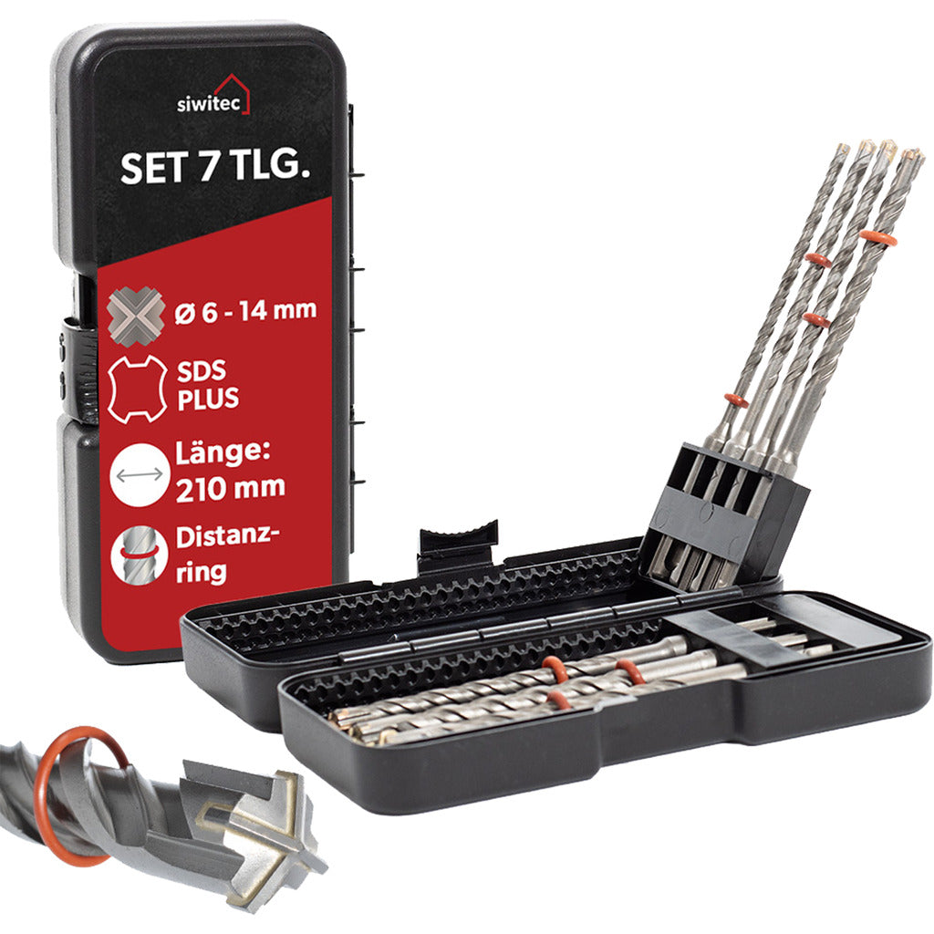 Siwitec SDS Plus Betonbohrer Set 7-teilig / 210 mm