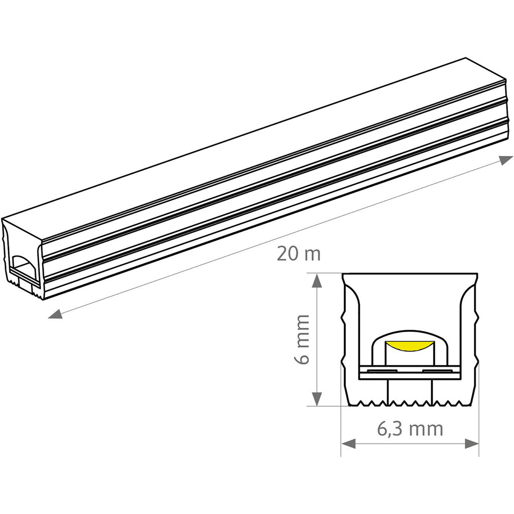 FLEXLINE 66 mit DUO2POL LED-Band 8W
