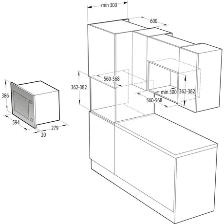 Built-in microwave with grill G600 BM201SG3DBG
