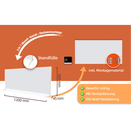 SHX Premium Infrarot-Heizpaneel mit WIFI