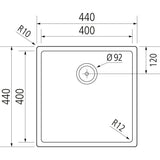 Sink KUMU Smart 400 flush-mounted / undermount