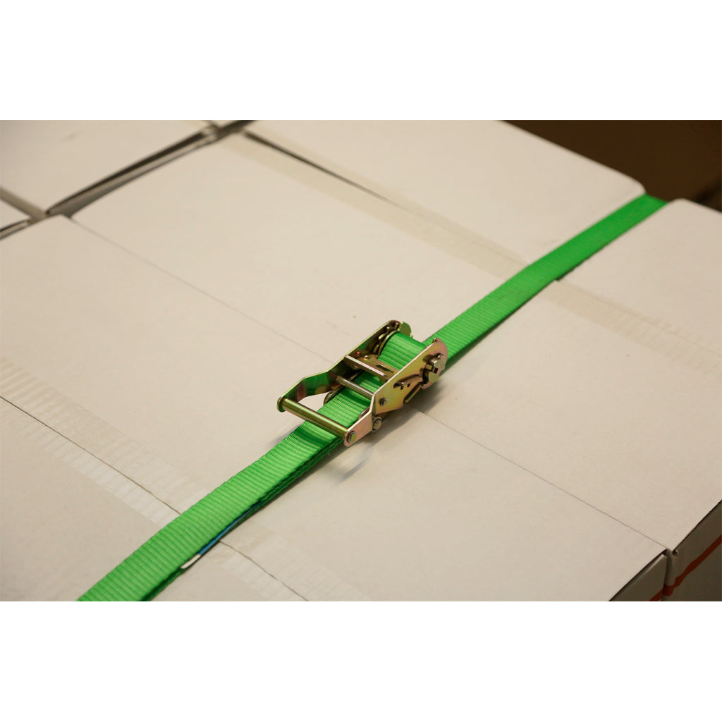 Ratchet lashing strap green / 1-piece