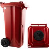 Contenitore per la raccolta delle bottiglie di plastica rosso / contenitore a 2 ruote (F)