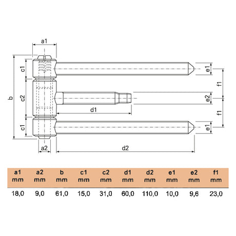 Drill-in hinge 40H-18-009