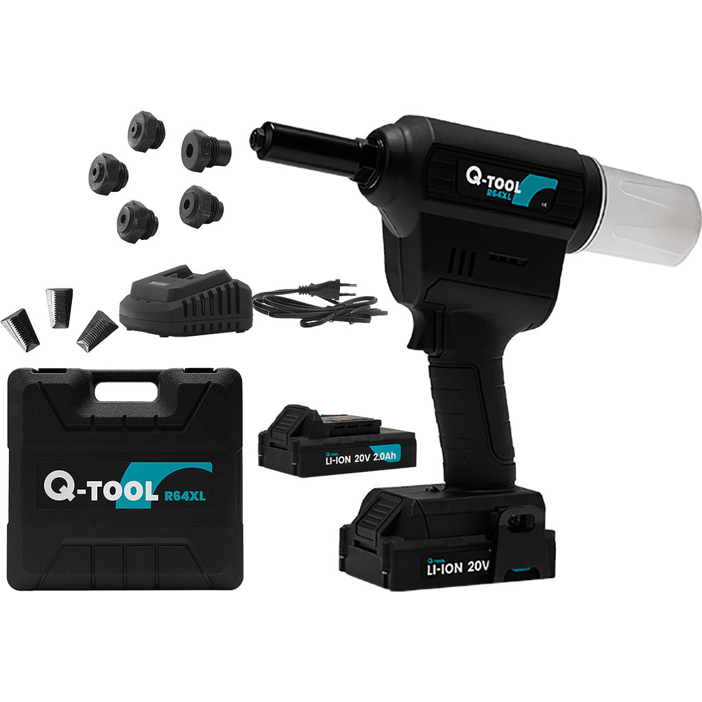 Battery-powered riveting tool for blind rivets QR64XL
