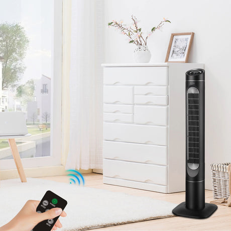 Tower fan with display
