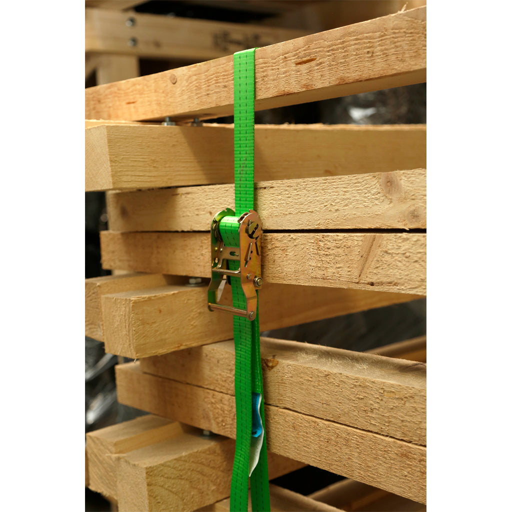 Ratchet lashing strap green / 1-piece