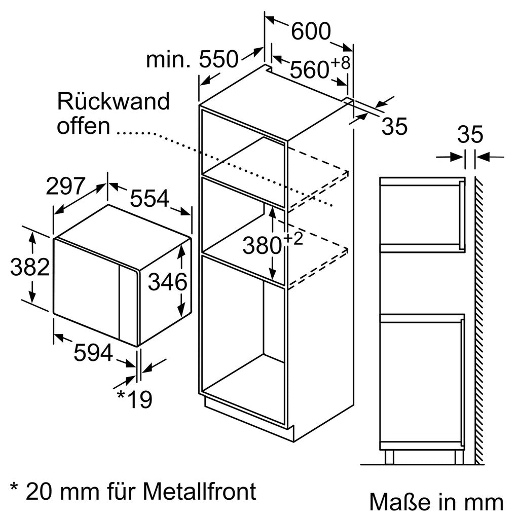 Einbau Mikrowellengerät BF525LMB1