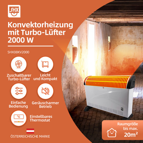 SHX Konvektorheizung mit Turbo-Heizlüfter
