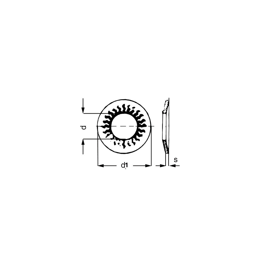 ISO88124 Sperrkantscheibe C60 zinklamellenbeschichtet