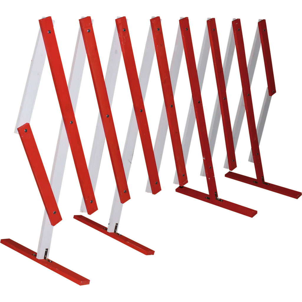 Cancello a forbice in legno rosso/bianco