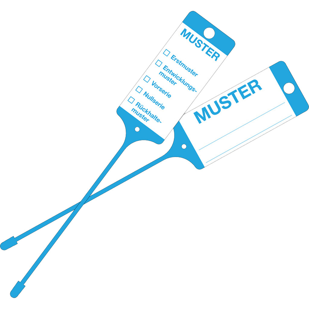 Warenanhänger / blau, "Muster"