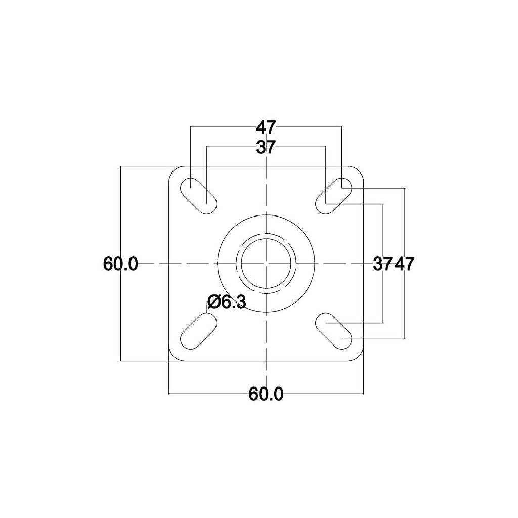 Fixed castor / apparatus castor black