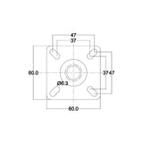 Fixed castor / apparatus castor black