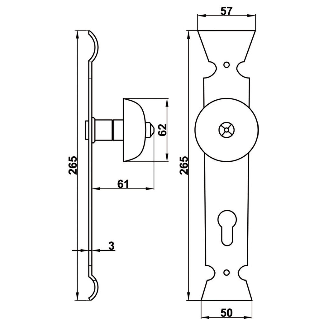 Button long shield model Tyrol