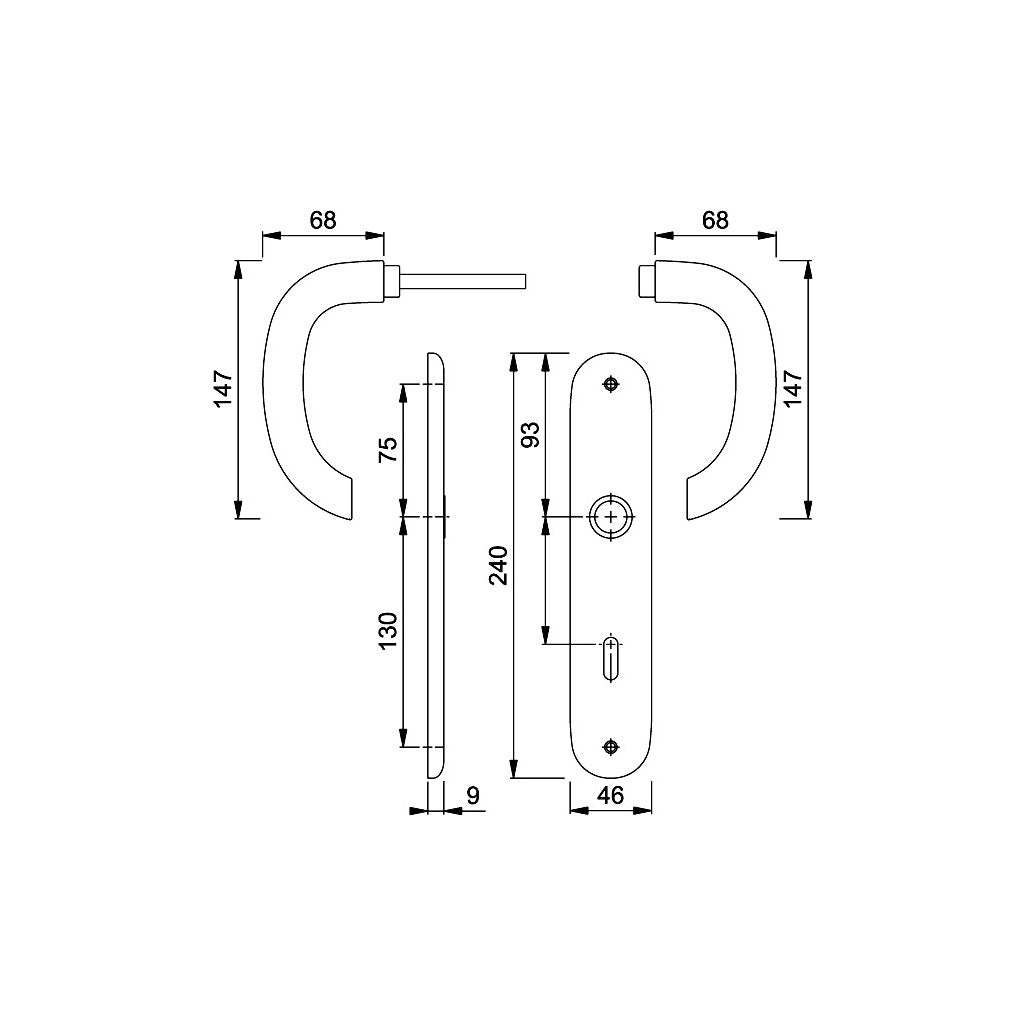 Set maniglia porta modello Marsiglia
