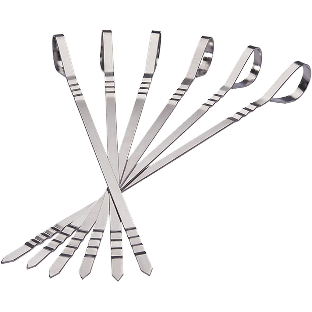 Set di 8 spiedini in acciaio inox