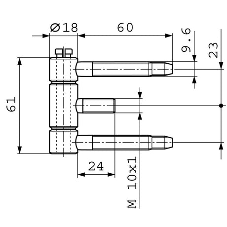 Steel frame hinge 45H-18-000 (3.5200)