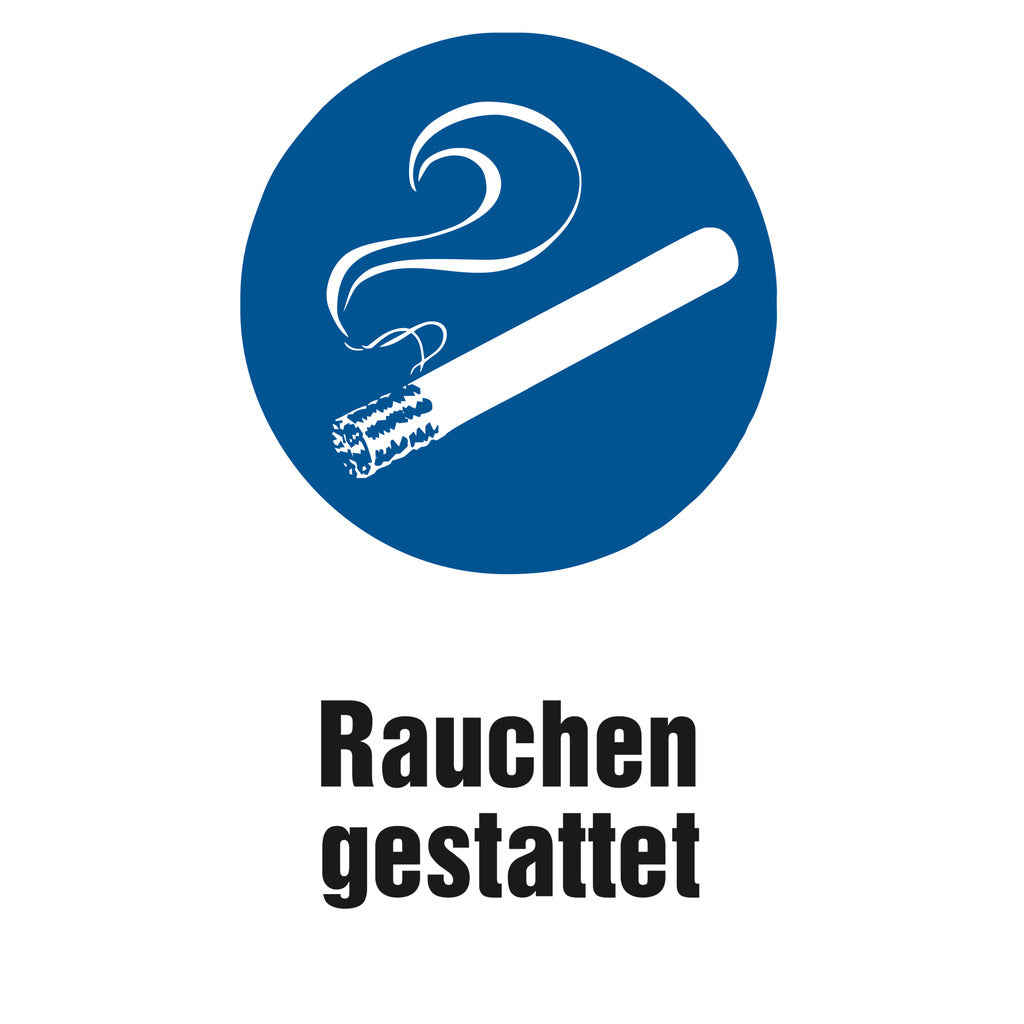 Gebotsschild - Rauchen gestattet