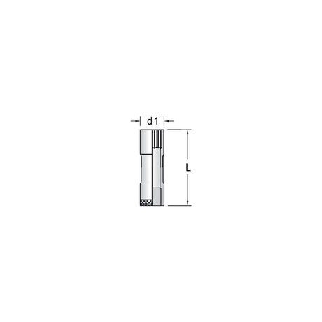 Inserto per chiave a bussola da ½", lungo