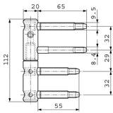 Cerniera per porta 3-DIM 11R-20-007 (7.6200.AS)