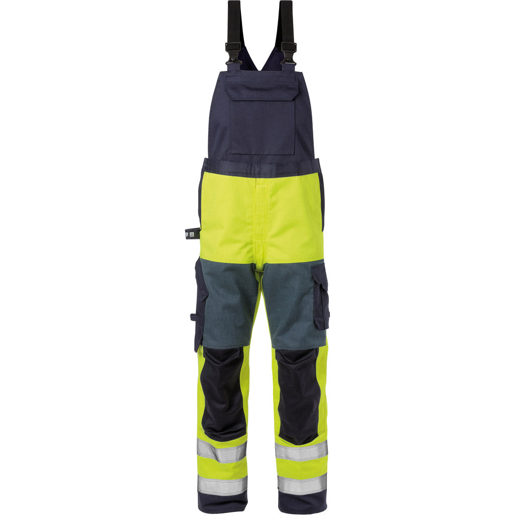 Flame High Vis Dungarees Class 2 1585 FLAM